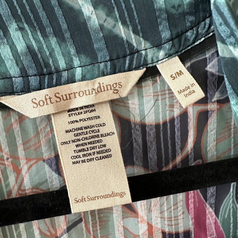 Soft Surroundings Kimono Swim Cover Up Cardigan SMALL/MEDIUM S/M - Picture 3 of 4
